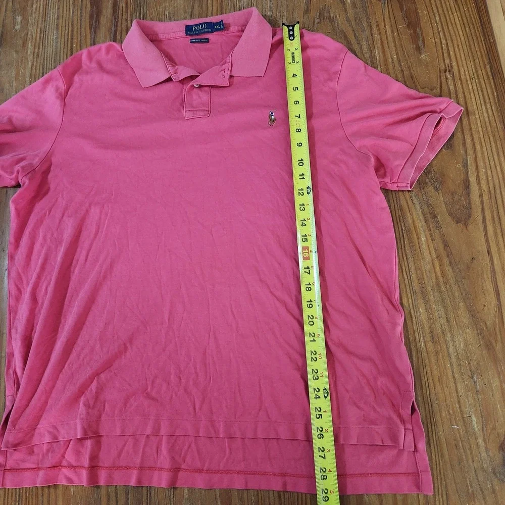 Polo Ralph Lauren Red Pima Soft Touch Polo Shirt Embroidered Flesh Pony‎ XXL